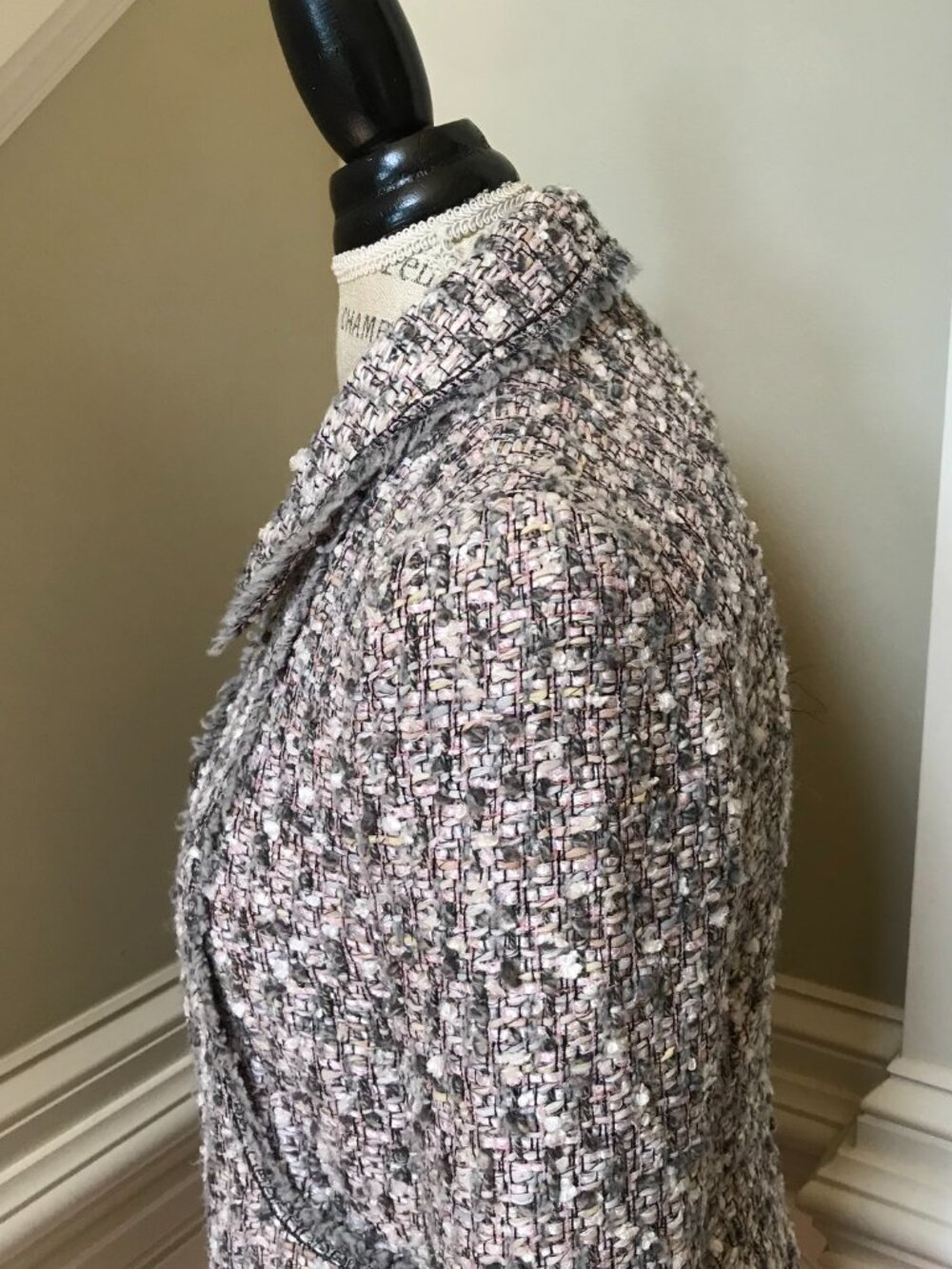 Chanel Lesage Tweed Blazer Jacket Womens 40 US 6 Pink Gray Vintage 2004 Runway - Picture 10 of 14